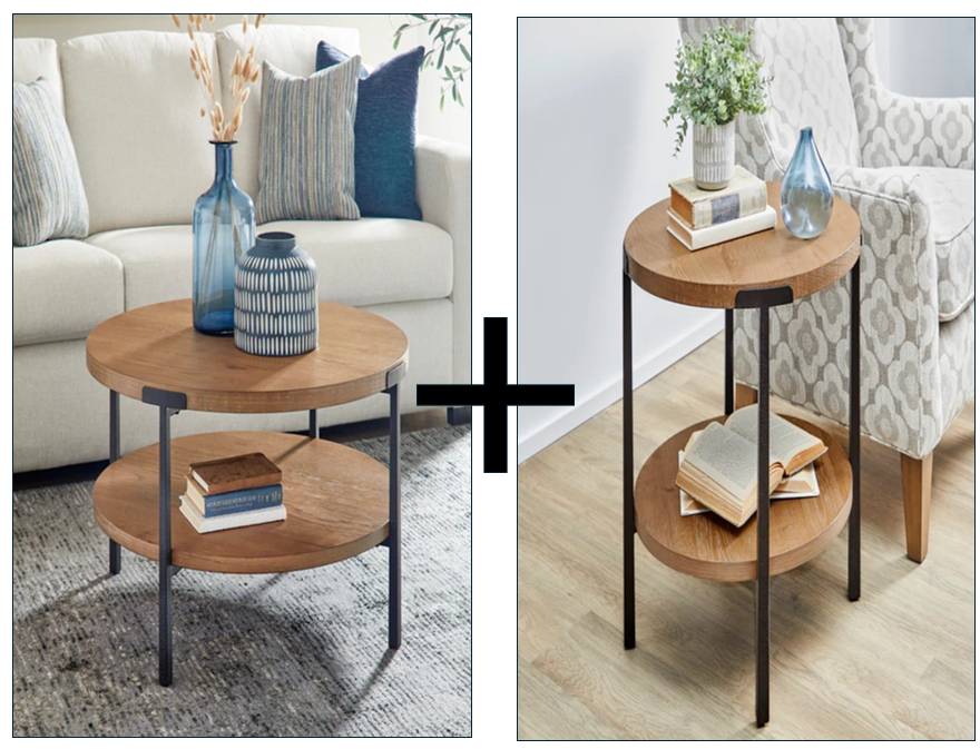 Millwork Brown Round Coffee Table