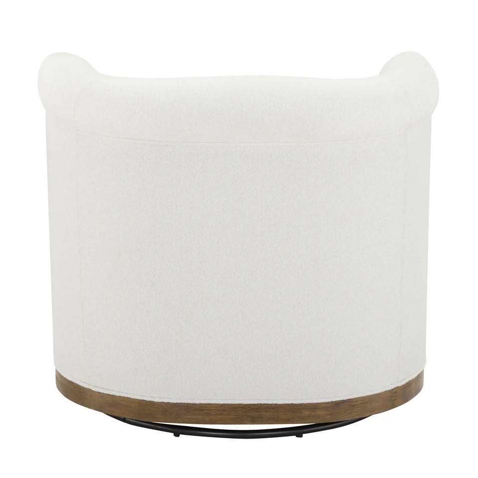 Thomasville Fabric Swivel Chair with Wood Trim