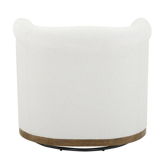 Thomasville Fabric Swivel Chair with Wood Trim