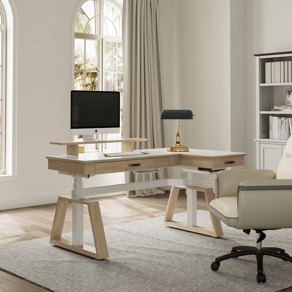 Eureka Ergonomic Ark 63” x 39” L-shaped Executive Adjustable Desk
