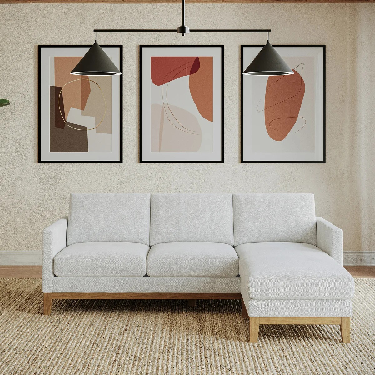 Evelynne Fabric Sectional with Ottoman – In-Box