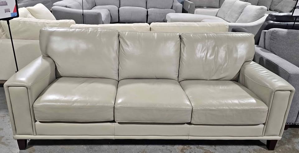 Prospera Home Jensen Top-grain Leather Sofa, Chair, and Ottoman