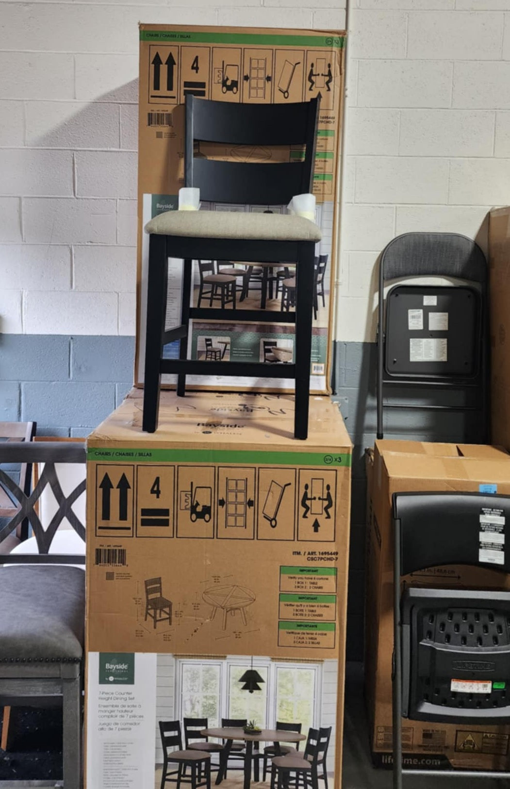 Easton Bayside - Black Counter height chair