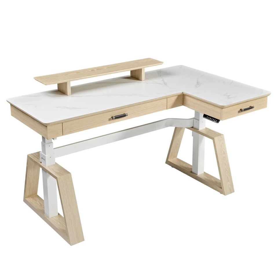 Eureka Ergonomic Ark 63” x 39” L-shaped Executive Adjustable Desk