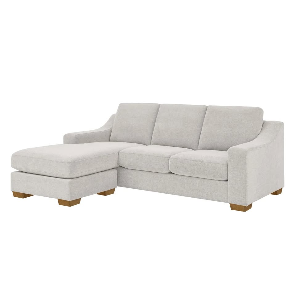 Thomasville Dillard 2-piece Fabric Sofa with Reversible Chaise - Light Gray