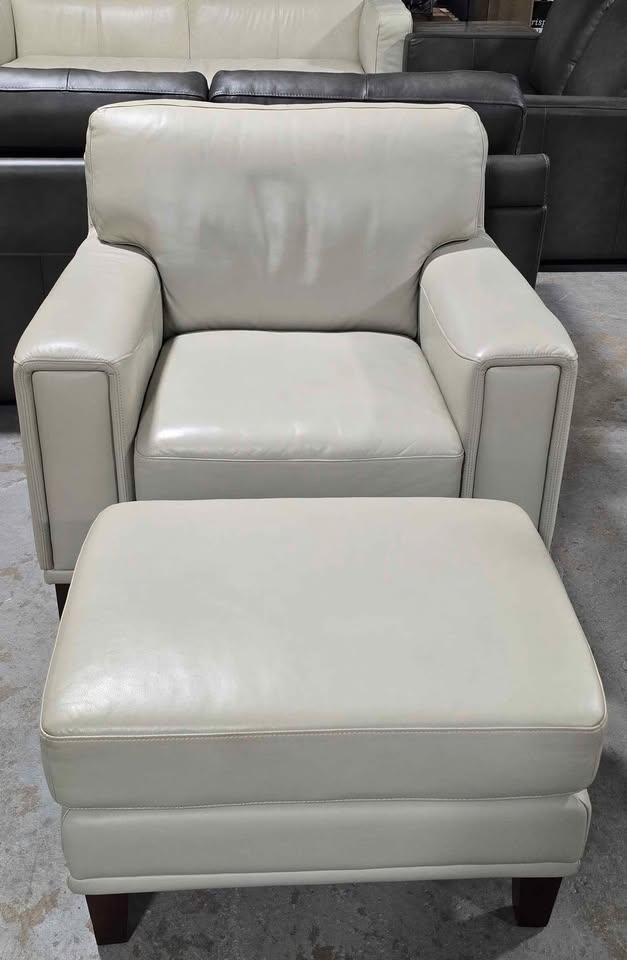 Prospera Home Jensen Top-grain Leather Sofa, Chair, and Ottoman