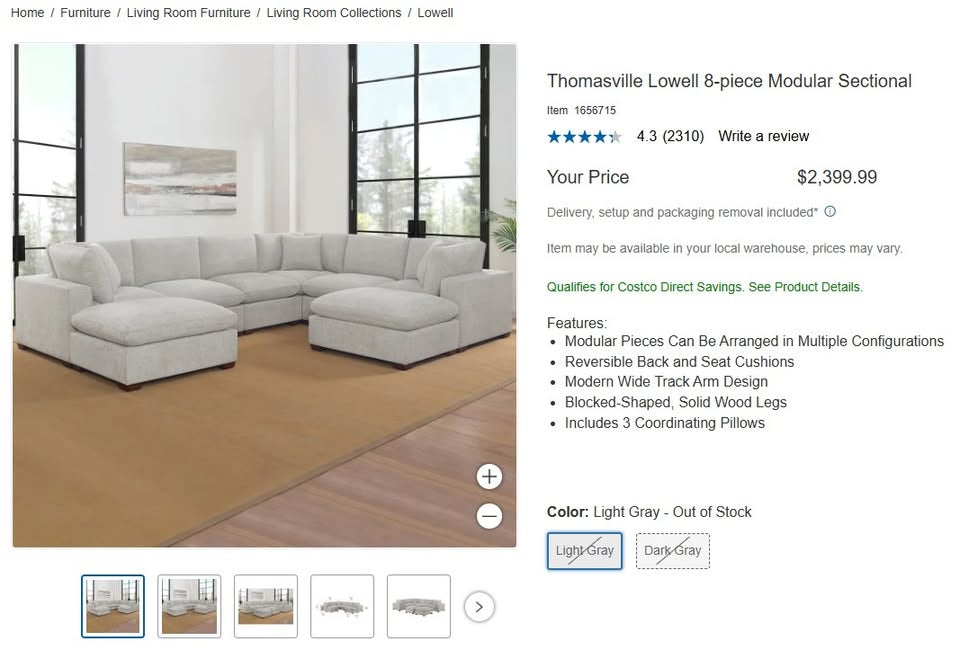 Thomasville Lowell 8-piece Modular Sectional
