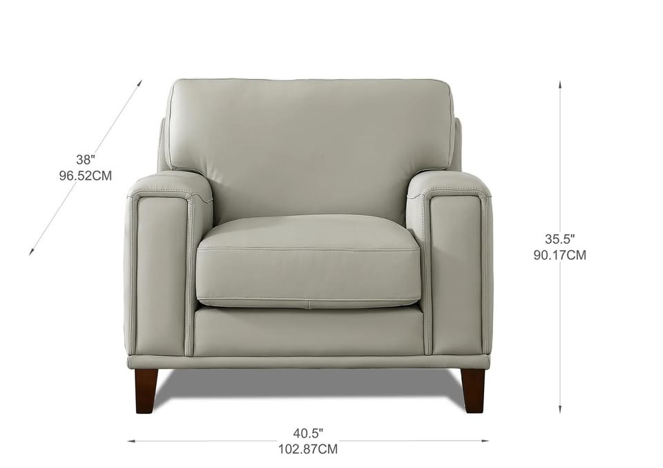 Prospera Home Jensen Top-grain Leather Sofa, Chair, and Ottoman