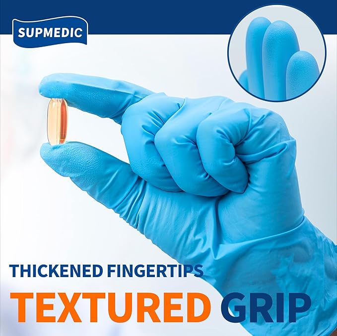 100 Nitrile Gloves Blue Powder Free Latex Free Disposable Pack