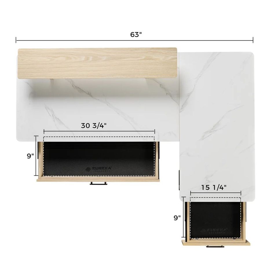 Eureka Ergonomic Ark 63” x 39” L-shaped Executive Adjustable Desk