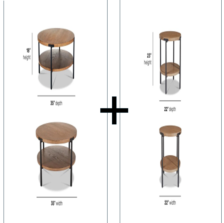 Millwork Brown Round Coffee Table