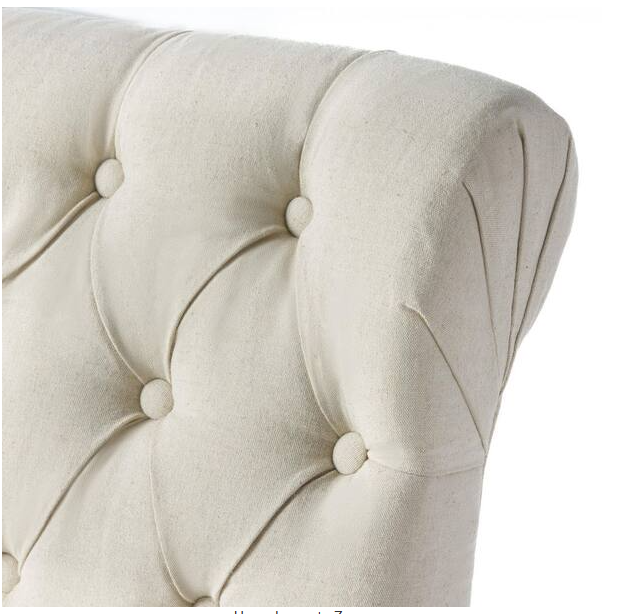 Set of 2 Ivory Broxton Tufted Dining Chairs