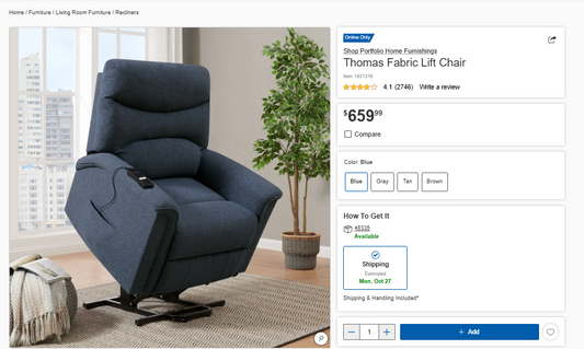 Thomas Fabric Lift Chair