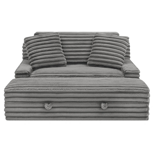 Thomasville Wills Fabric Oversize Chair and Storage Ottoman