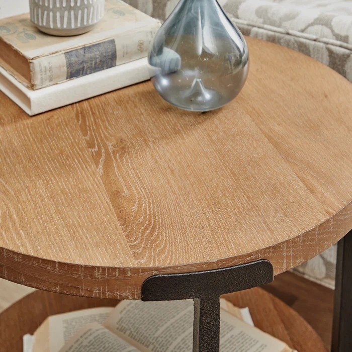 Millwork Brown Round Coffee Table