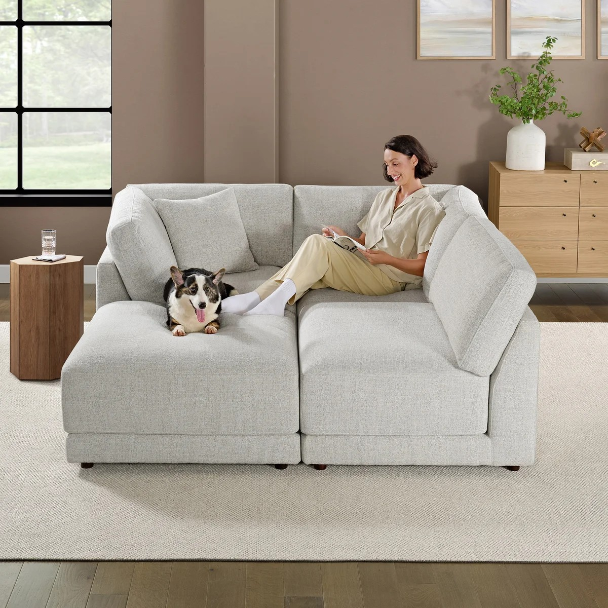 Dayna 4-piece Fabric Modular Sectional