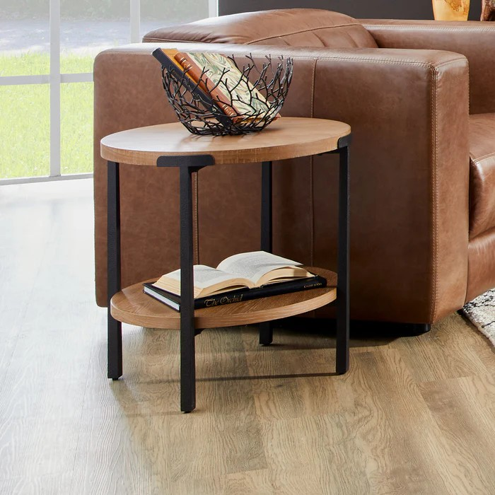 Millwork Brown Round Coffee Table