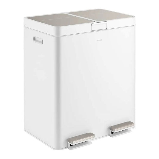 Kohler 82L Dual Bin Step Trash Can - White
