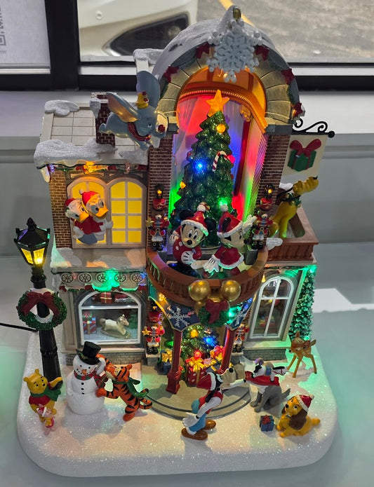 Disney 16-inch Animated Holiday Toy Shop with Holiday Music