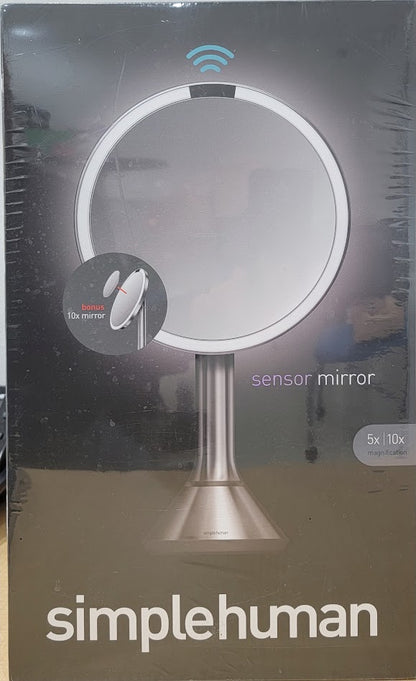 Simplehuman 8” Round LED Sensor Mirror with 5x and 10x Magnification &nbsp;Model ST3200