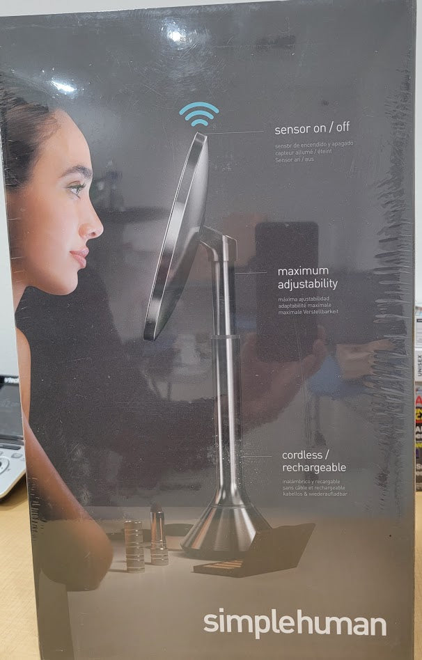 Simplehuman 8” Round LED Sensor Mirror with 5x and 10x Magnification &nbsp;Model ST3200