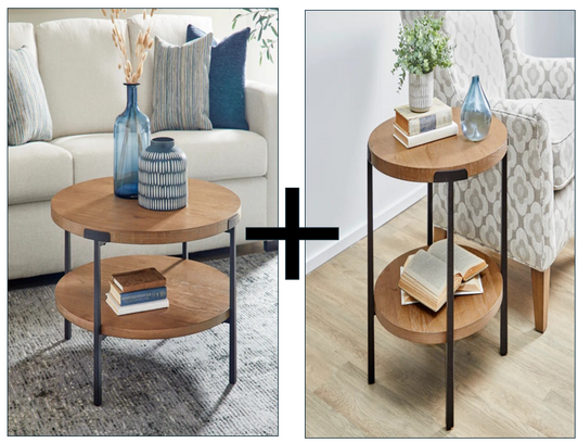 Millwork Brown Round Coffee Table
