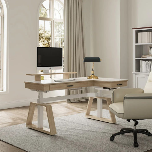 Eureka Ergonomic Ark 63” x 39” L-shaped Executive Adjustable Desk