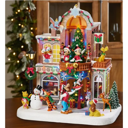 Disney 16-inch Animated Holiday Toy Shop with Holiday Music