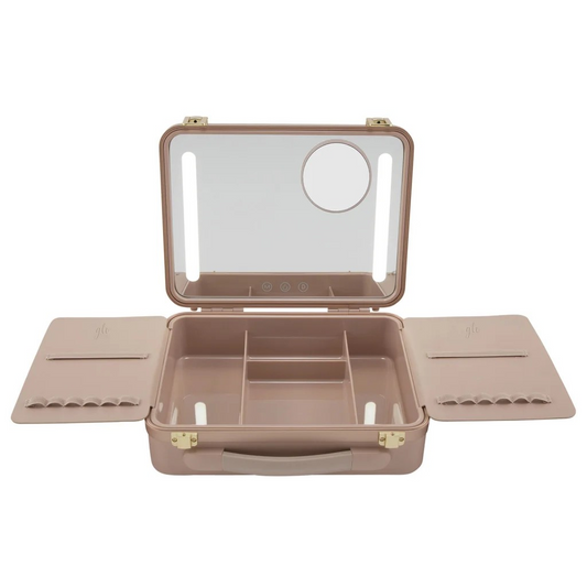 Glo Tech Beauty Case with LED Mirror, Pink