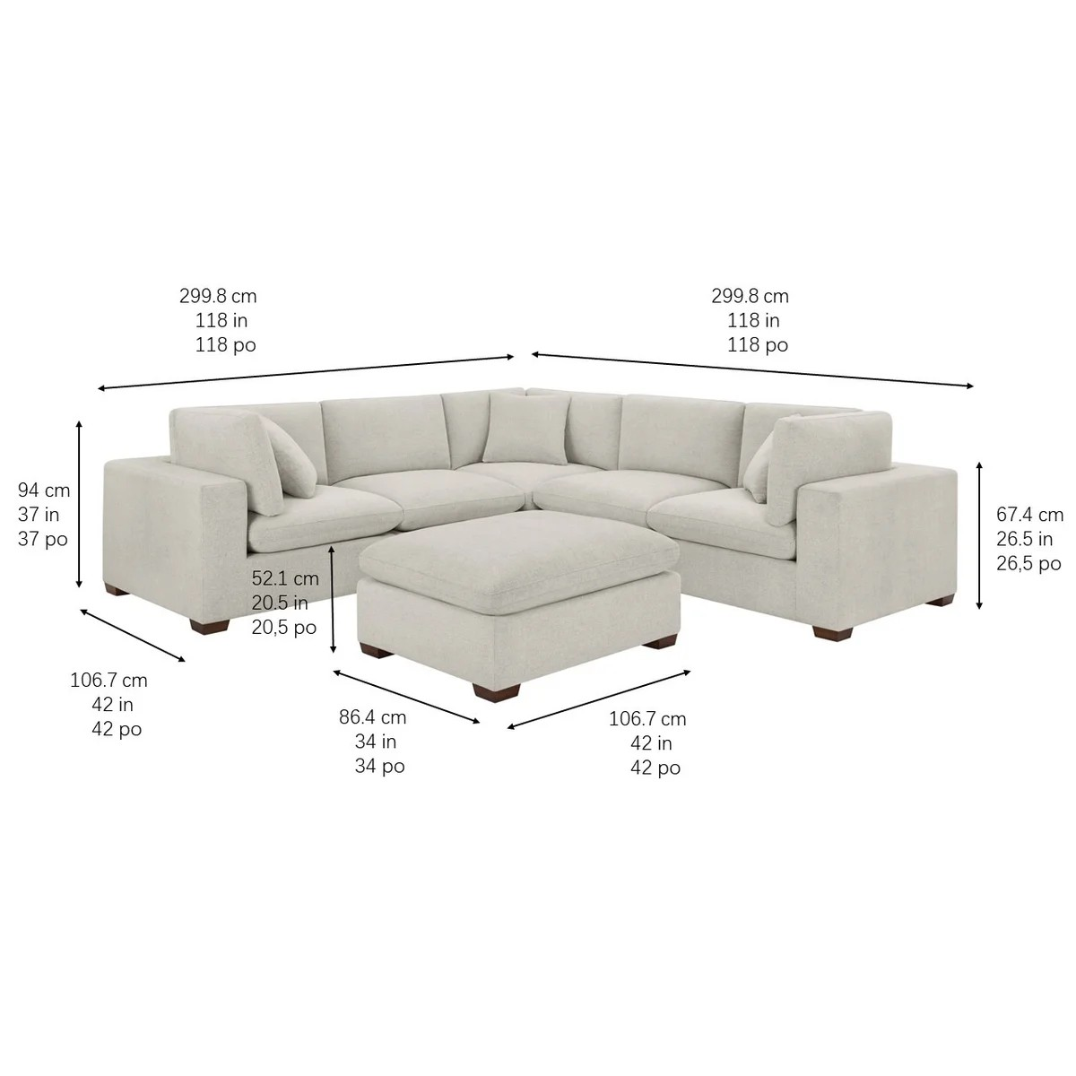 Thomasville Lowell 6-piece Modular Sectional