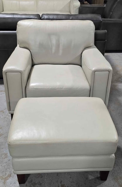Prospera Home Jensen Top-grain Leather Sofa, Chair, and Ottoman