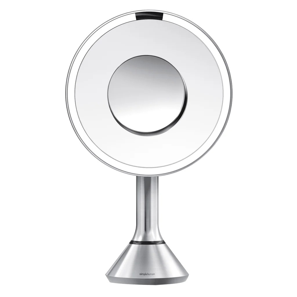 Simplehuman 8” Round LED Sensor Mirror with 5x and 10x Magnification &nbsp;Model ST3200