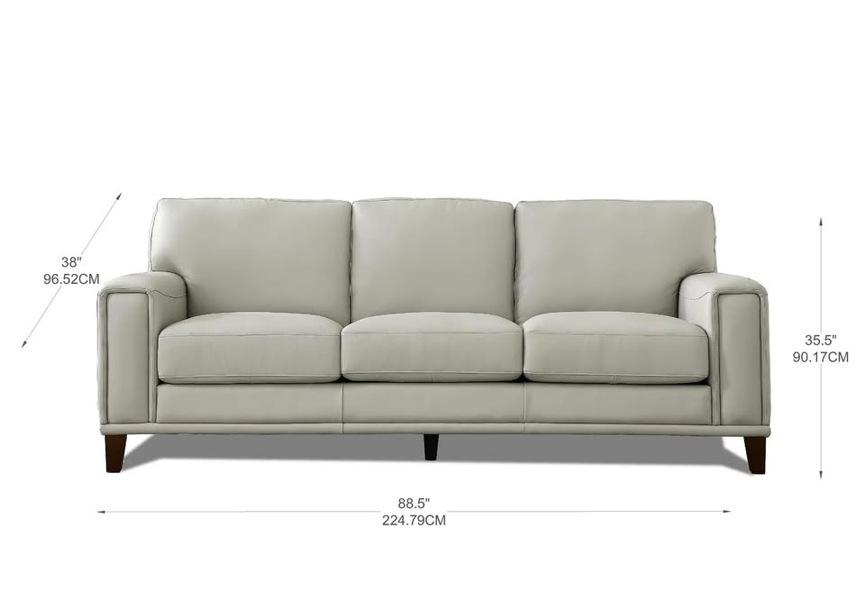 Prospera Home Jensen Top-grain Leather Sofa, Chair, and Ottoman