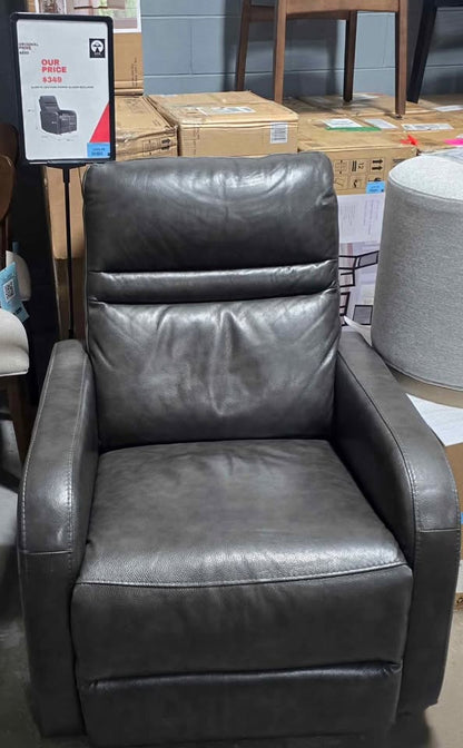 Aldryn Leather Power Glider Recliner - Dark Gray