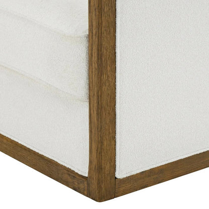 Thomasville Fabric Swivel Chair with Wood Trim