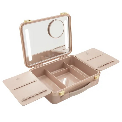 Glo Tech Beauty Case with LED Mirror, Pink