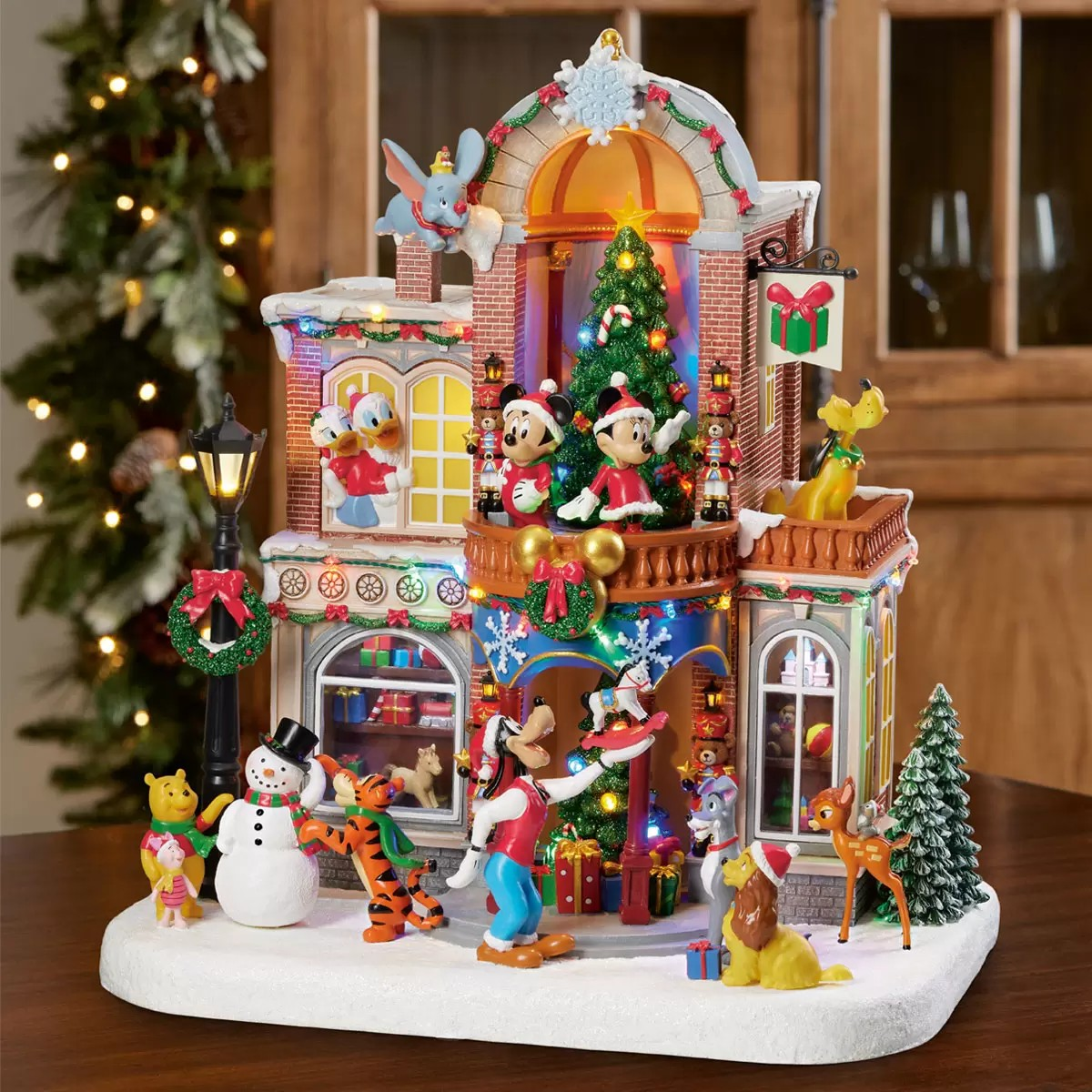 Disney 16-inch Animated Holiday Toy Shop with Holiday Music