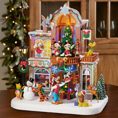 Disney 16-inch Animated Holiday Toy Shop with Holiday Music