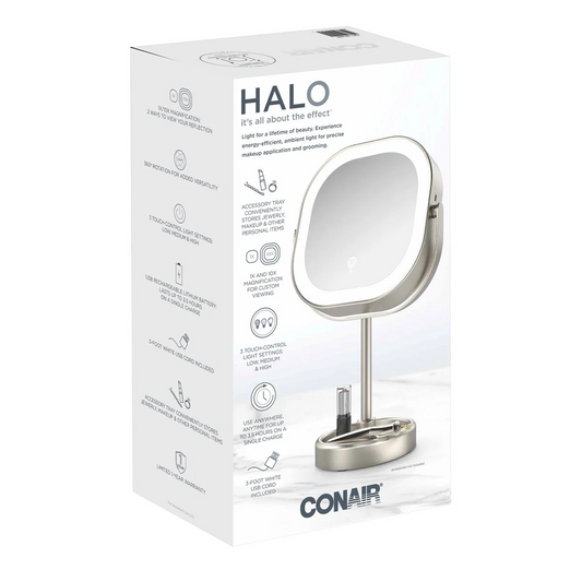 Conair LED Double-Sided 1x/10x Vanity Mirror