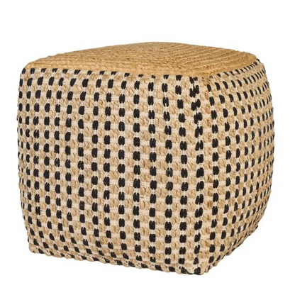 Nourison Jute/Cotton Pouf 16” x 16” x 16”