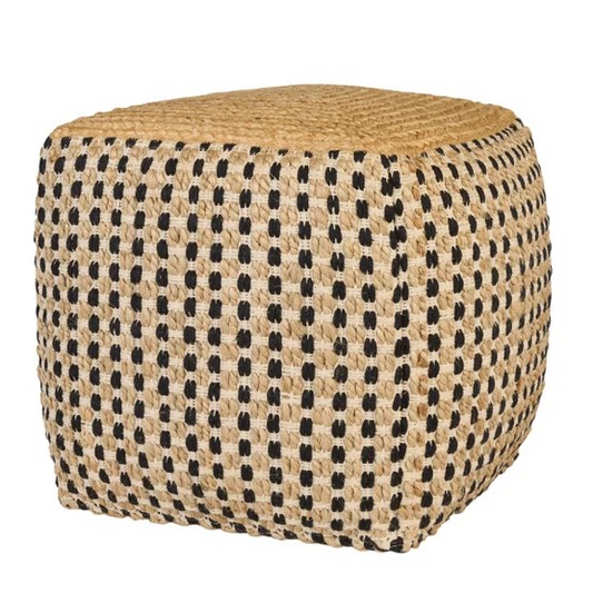 Nourison Jute/Cotton Pouf 16” x 16” x 16”