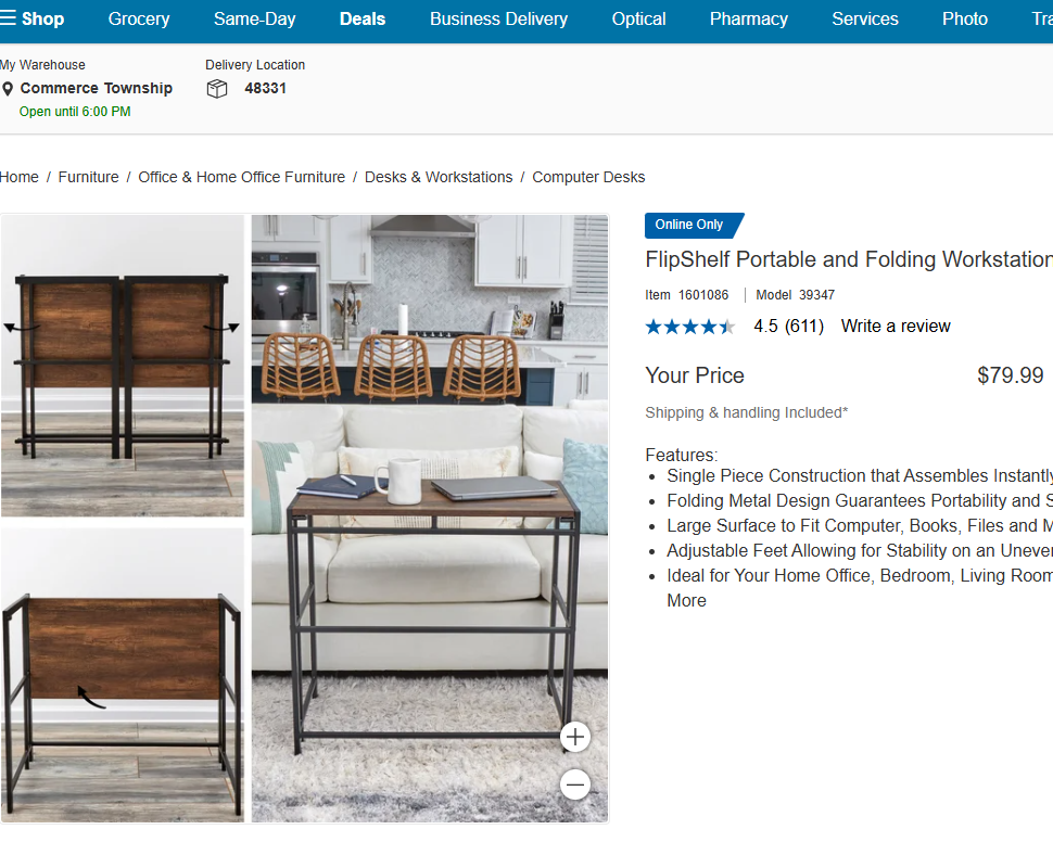 FlipShelf Portable and Folding Workstation