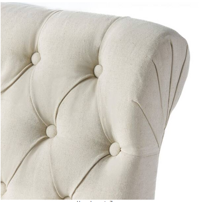 Set of 2 Ivory Broxton Tufted Dining Chairs