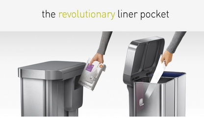 Simplehuman 58L Dual Compartment Step Can with Plastic Lid