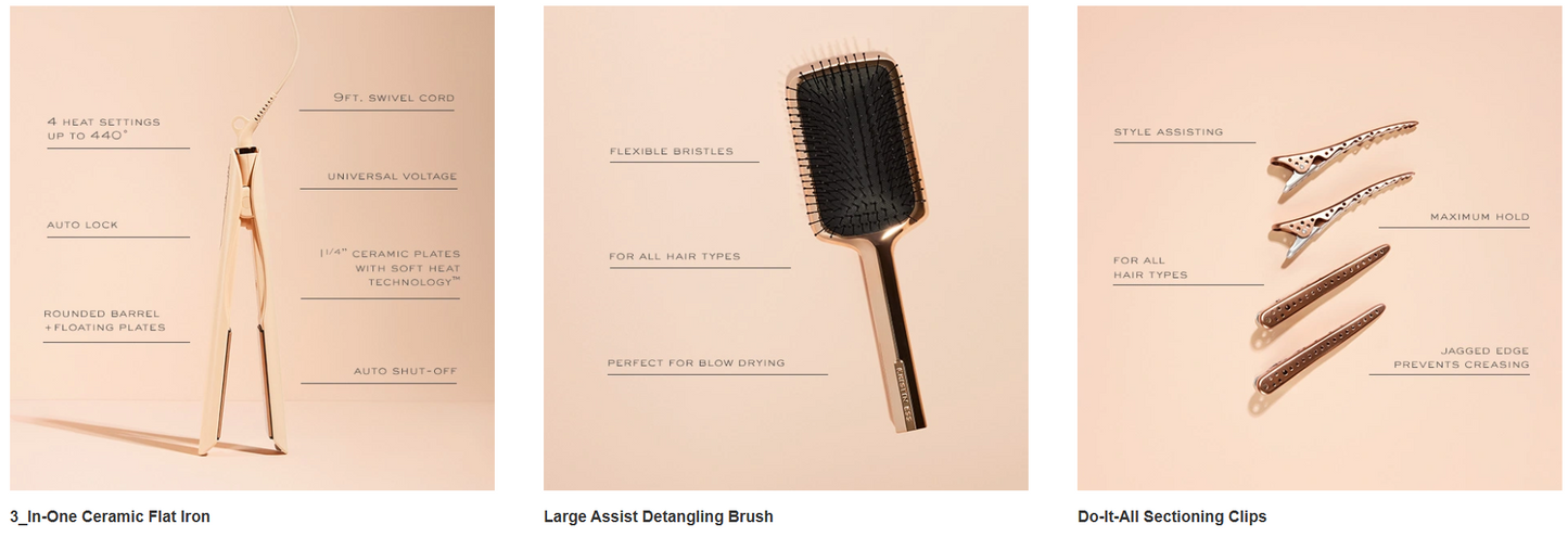 Kristin Ess Hair Signature Styling Set 3-in-1 Ceramic Flat Iron