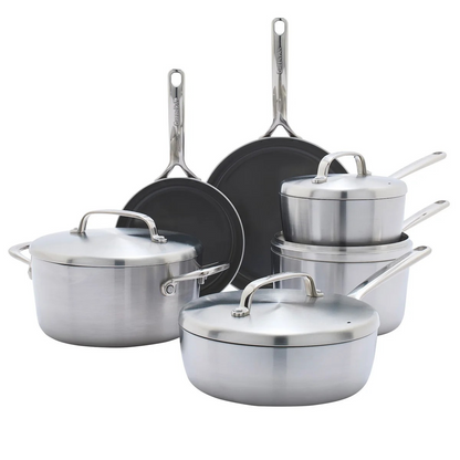 GreenPan GP5 Ceramic Non-Stick Stainless Steel 10-piece Cookware Set