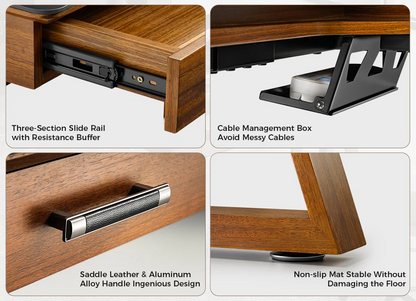 Ark Pro L-Shaped Standing Desk (Sintered Stone, 63"x23")