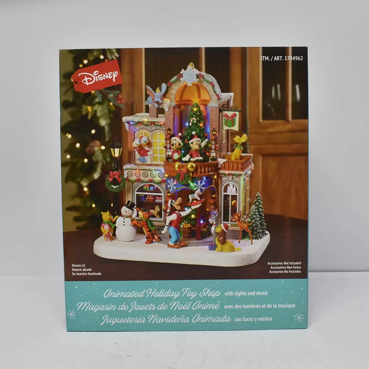 Disney 16-inch Animated Holiday Toy Shop with Holiday Music