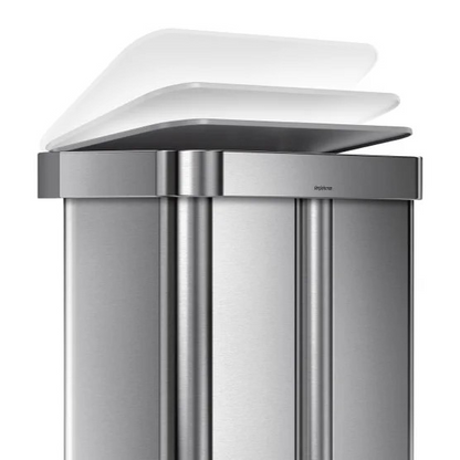 Simplehuman 58L Dual Compartment Step Can with Plastic Lid