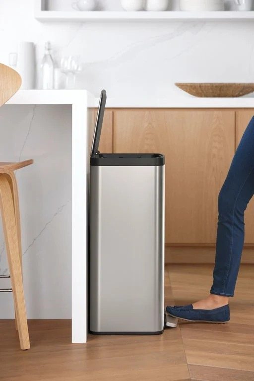 Kohler Rectangular Step Trash Can, 47 L, Stainless Steel